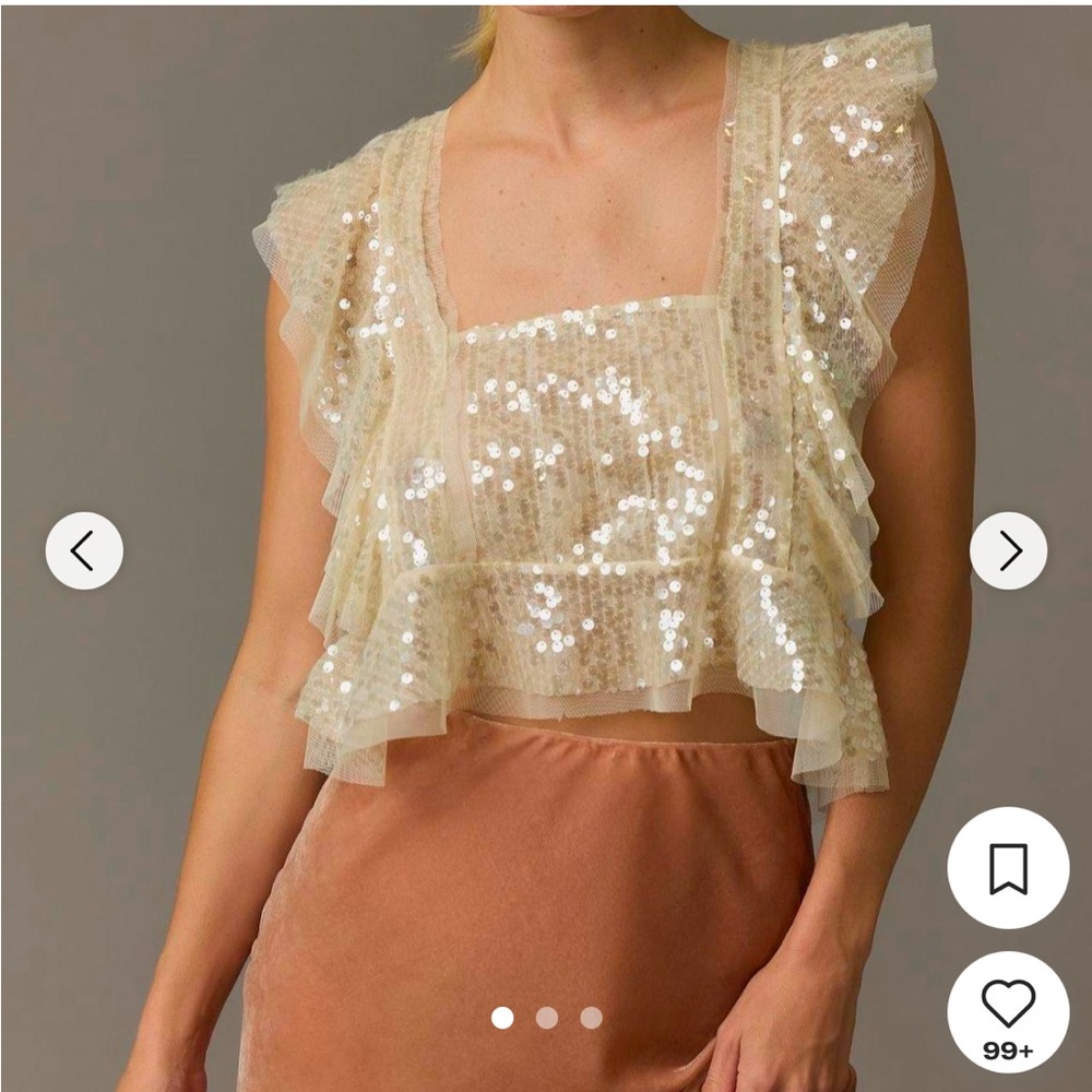 Anthropologie sparkle ruffle top